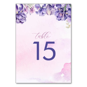 Numeração De Mesa Aquarela Iris Flores Lilac