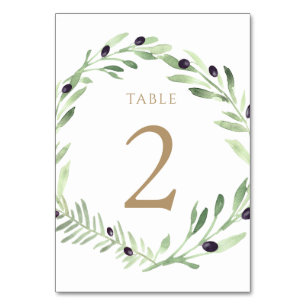 Numeração De Mesa aquarela oliveira Índice 2