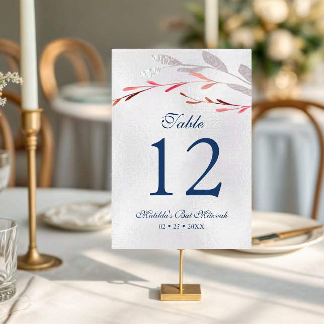 Numeração De Mesa Aquarela Suculenta Floral Botânica Bat Mitzvah (Criador carregado)