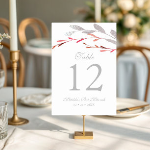 Numeração De Mesa Aquarela Suculenta Floral Botânica Bat Mitzvah