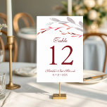 Numeração De Mesa Aquarela Suculenta Floral Botânica Bat Mitzvah<br><div class="desc">Este design apresenta um elegante buquê floral de suculentas em aquarela em azul suave e prata com folhagem vermelha burgundy e prata em um fundo branco com o número da sua mesa e informações adicionais abaixo. Personalize editando o texto nas caixas de texto. Criado para você pelo Evco Studio www.zazzle.com/store/evcostudio...</div>
