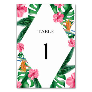 Numeração De Mesa Aquarela tropical - número da mesa de casamento