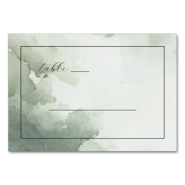 Numeração De Mesa Aquarela Verde Serena (Frente)