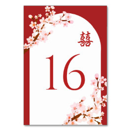 Numeração De Mesa Arca-flor-de-cereja-caseira-vermelha