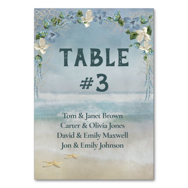 Numeração De Mesa Arca Floral Bridal No Oceano (Frente)