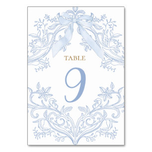 Numeração De Mesa arco azul aquarela número de mesa elegante