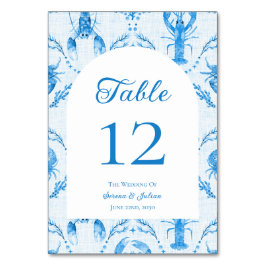 Numeração De Mesa Arco de Casamento Ogee Lagosta Caranguejo Aquarela