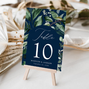 Numeração De Mesa Arco de Verdure Abundante Navy Casamento Personali