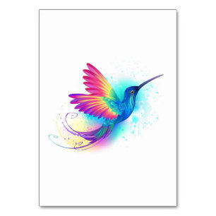 Numeração De Mesa Arco-Íris Exótico Hummingbird
