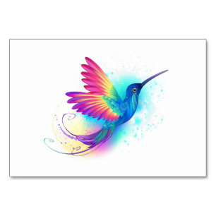 Numeração De Mesa Arco-Íris Exótico Hummingbird