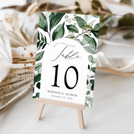Numeração De Mesa Arco Personalizado de Verde Abundante para Casamen