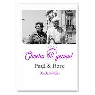 Numeração De Mesa Arco roxo comemora 60 anos de aniversário de casam