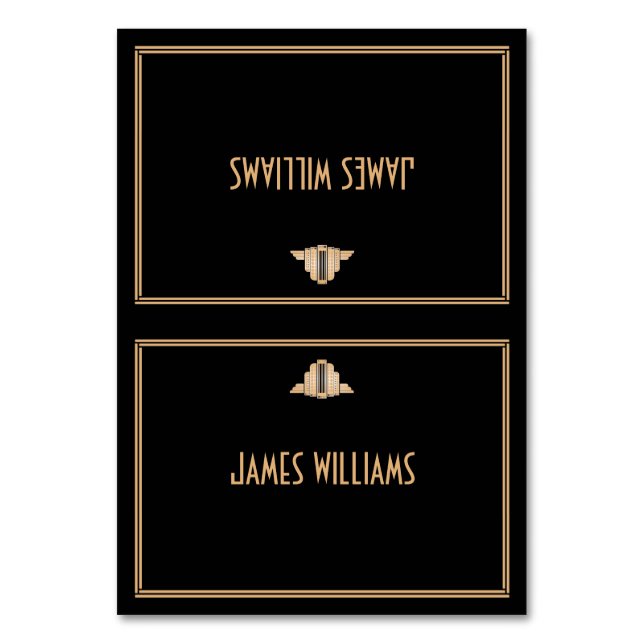 Numeração De Mesa Art Deco Black Excelente Gatsby Place Cards (Frente)