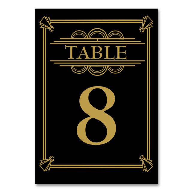Numeração De Mesa Art Deco Gatsby da Roaring 20's Table number (Frente)
