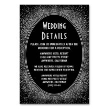 Art Deco Silver Recepção de casamento Inserir Cart