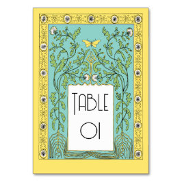 Numeração De Mesa Art Nouveau Primavera Dandelions e Borboletas