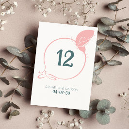 Numeração De Mesa Art Nouveau Vintage Borboleta Dusty Pink Casamento