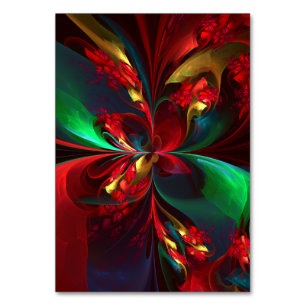 Numeração De Mesa Arte abstrata floral moderna padrão vermelho verde