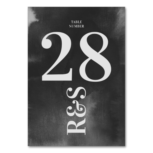 Numeração De Mesa Arte de cinza Grande Monograma Simples Bold Modern (Frente)