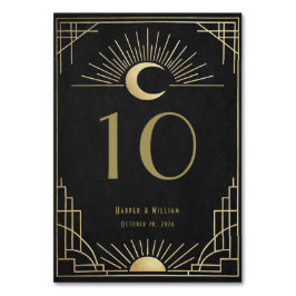 Numeração De Mesa Arte deco celestial preto e dourado