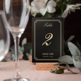 Numeração De Mesa Arte Deco Frame Casamento Clássico Dourado