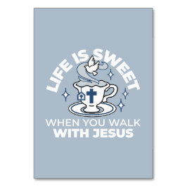 Numeração De Mesa Arte Fiável - Teacup com Cruz e Dove