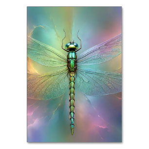 Numeração De Mesa Arte Fractal de Libélula Pastel Elegante,