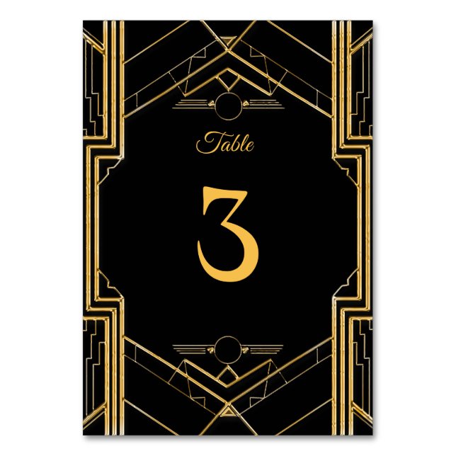 Numeração De Mesa Arte Legante Deco Gatsby Wedding (Frente)