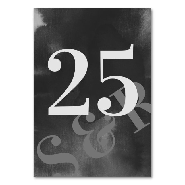 Numeração De Mesa Arte Moderna de Cinzas Grande Monograma Simples Ca (Frente)