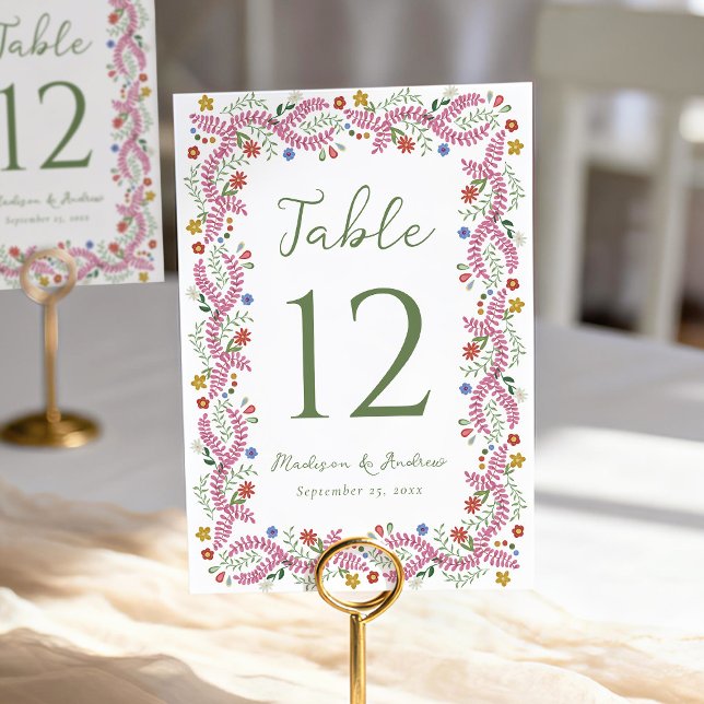 Numeração De Mesa Arte Popular Fantasiosa Floral Casamento (Criador carregado)