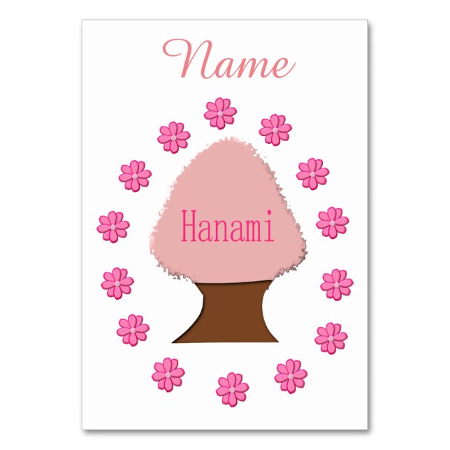 Numeração De Mesa Árvore de Cereja Japonesa Hanami Personalizada (Frente)
