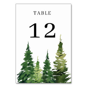 Numeração De Mesa Árvore de Natal Aquarela Casamento Festivo