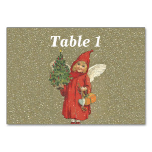 Numeração De Mesa Árvore de Natal do Cabo da Pequena Anjo Vitoriana