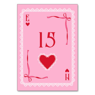 Numeração De Mesa Ás de Copas com Renda Rosa Casamento Sortudo no Am