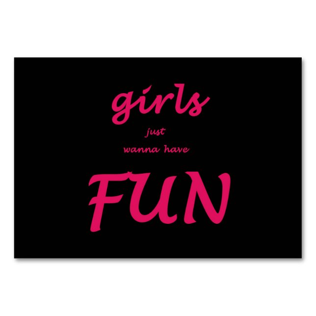 Numeração De Mesa As garotas só querem se divertir (Frente)