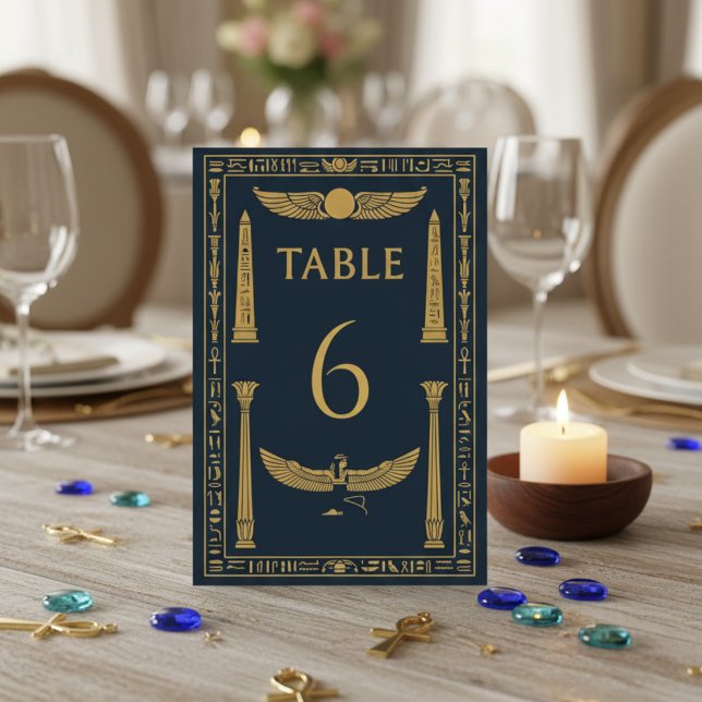 Numeração De Mesa Asa Egípcia Alada & Asas de Ísis – Editável (Criador carregado)