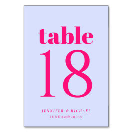 Numeração De Mesa Assento de Casamento Simples Rosa Lilás Minimalist