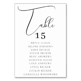 Numeração De Mesa Assento de Roteiro Elegante