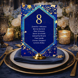 Numeração De Mesa Assentos mágicos de casamento noite estrelada dour
