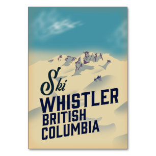 Numeração De Mesa Assobiador,poster de esqui Vancouver British Colum