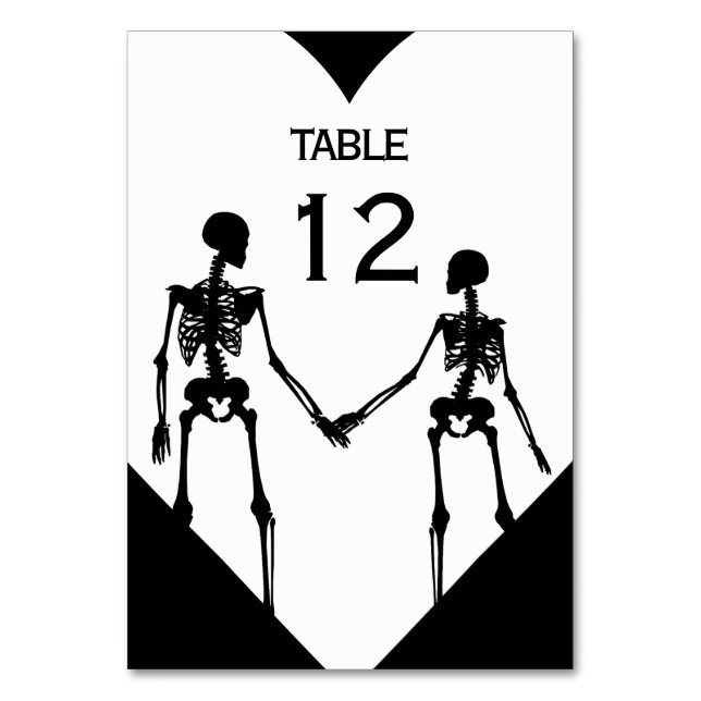 Numeração De Mesa Até a morte nos faz parte do Skeleton Wedding Whit (Frente)