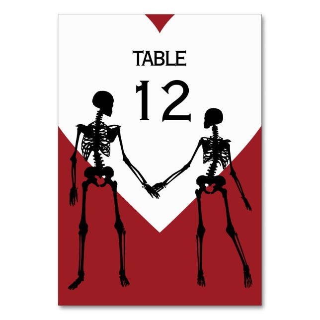 Numeração De Mesa Até a morte nos separe de Skeleton, vermelho (Frente)