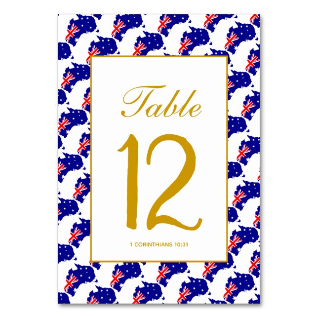 Numeração De Mesa AUSTRÁLIA Celebração Especial de Casamento (Frente)
