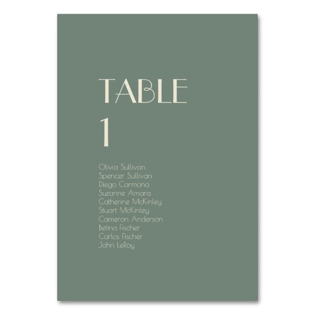 Numeração De Mesa Autumn Boho Deco | Sage Green Table Number Convida (Frente)