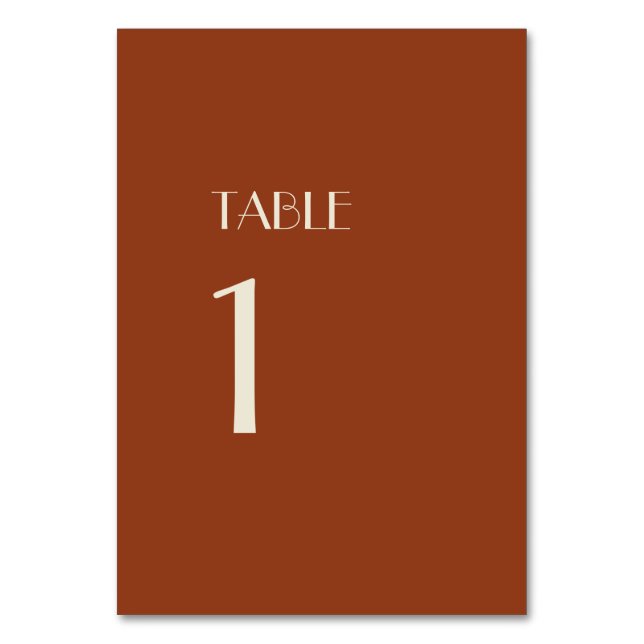 Numeração De Mesa Autumn Boho Deco | Sinal de Números de Tabela de F (Frente)