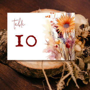 Numeração De Mesa Autumn Boho Floral Wedding   Branco