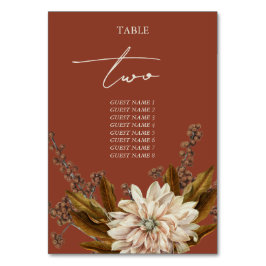Numeração De Mesa Autumn Floral Terracotta Watercolor Casamento outo
