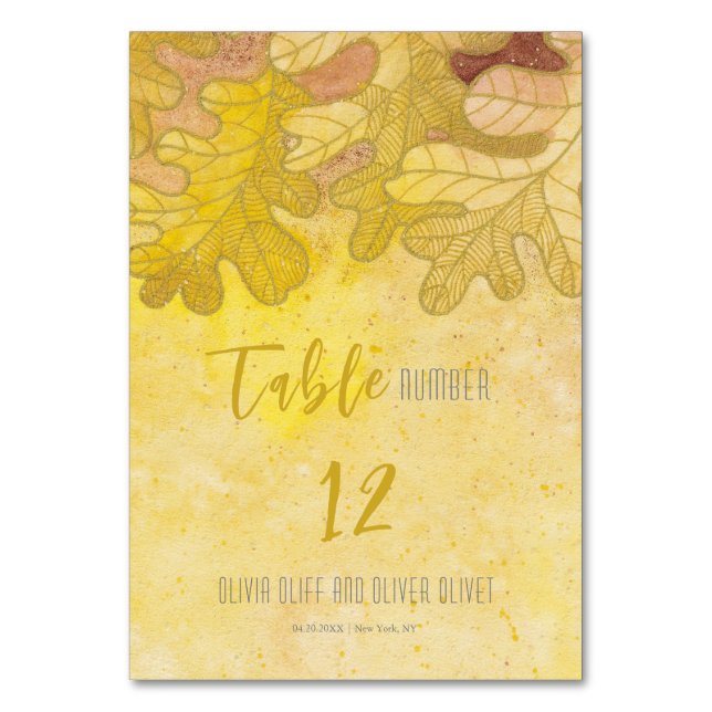 Numeração De Mesa Autumn Oak Deixa Casamento (Frente)