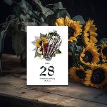 Numeração De Mesa Autumn Rustic Floral Gothic Wedding<br><div class="desc">Vintage outono-outono,  esqueleto floral gótico,  número da tabela de casamento manual personalizável para suas especificidades de evento.</div>