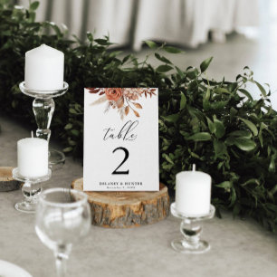 Numeração De Mesa Autumn Rustic Floral Personalizado